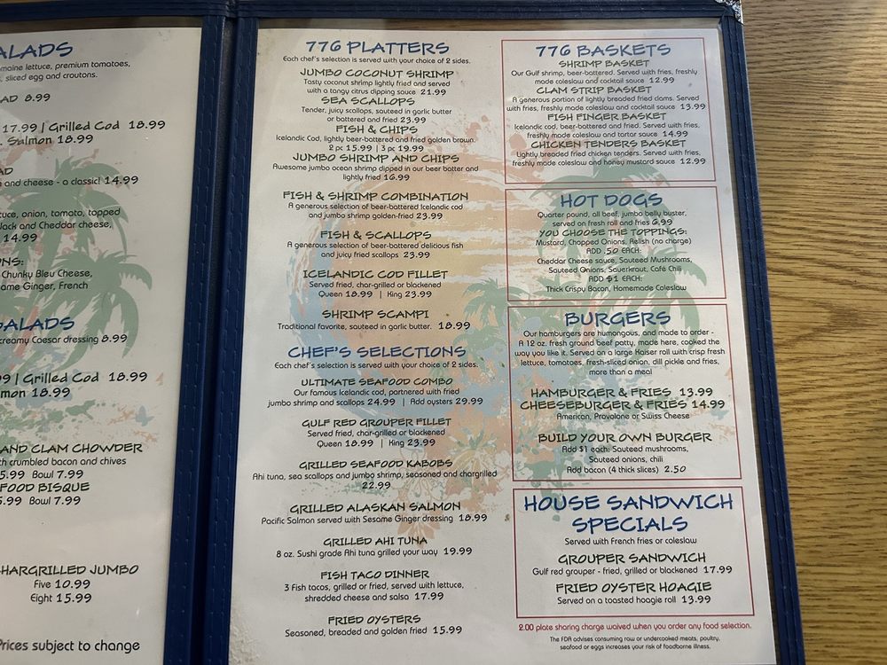 Cafe 776 Menu - Image 1